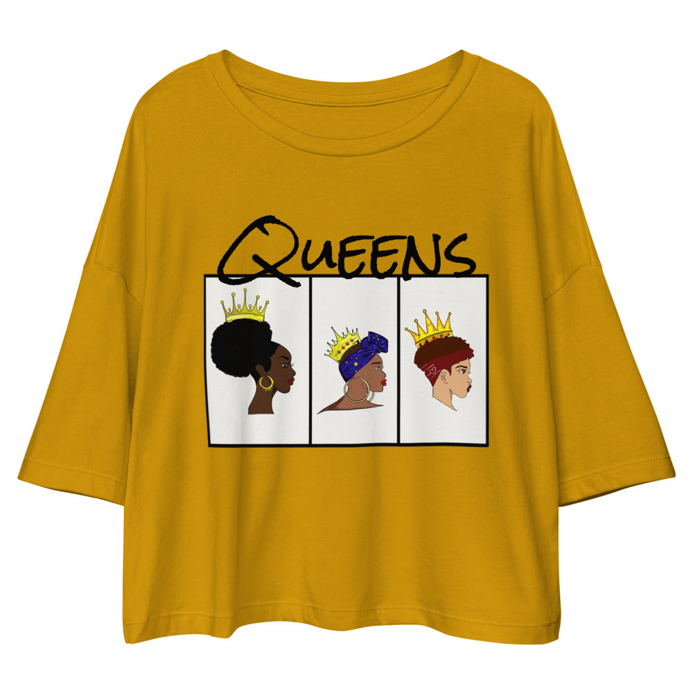 3 QUEENS-mustard yellow/white crop